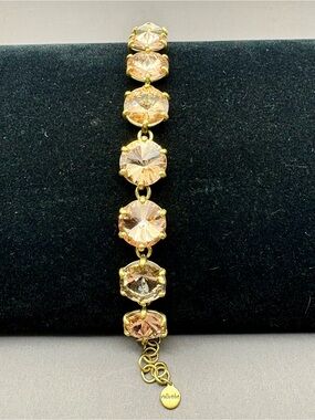 Stella & Dot Somerville Gold and Peach Crystal Bracelet Elegant Women’s Jewelry